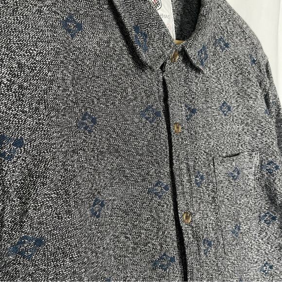 Mens Blue Print Button Down Casual Heavyweight Cotton Southwestern Print Size XL - Picture 3 of 9